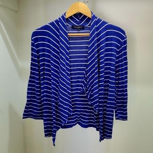 Women's Green Envelope Blue & White Striped Cardigan - Size S